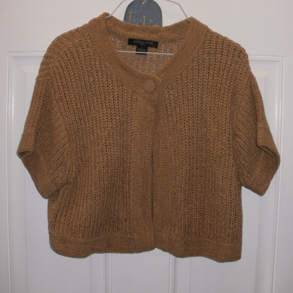 August Silk Short Sleeved Cropped Sweater